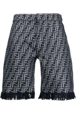 Fendi Fringed monogram bermuda shorts