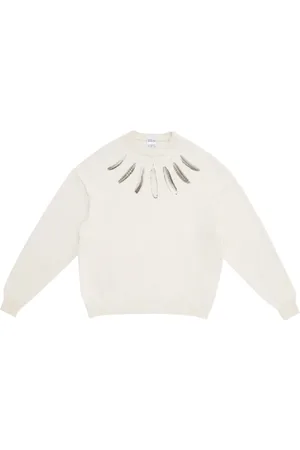 MARCELO BURLON Feather-print crew-neck jumper