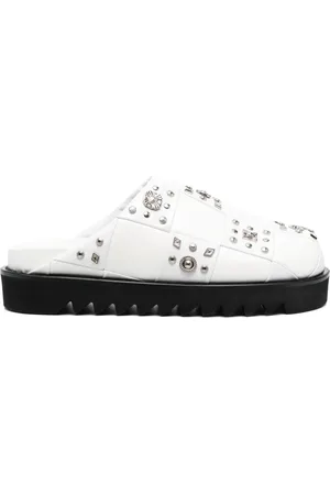 TOGA VIRILIS Stud-embellished leather slippers