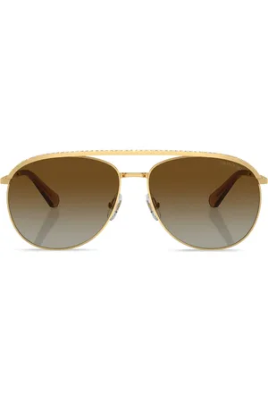 Swarovski Crystal-embellished pilot-frame sunglasses