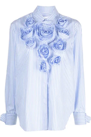 Viktor & Rolf Stripe-print floral-appliqu?? shirt