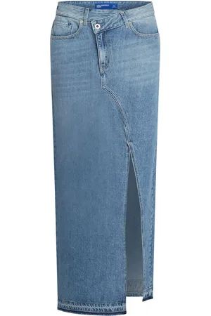 Karl Lagerfeld Asymmetric front denim maxi skirt
