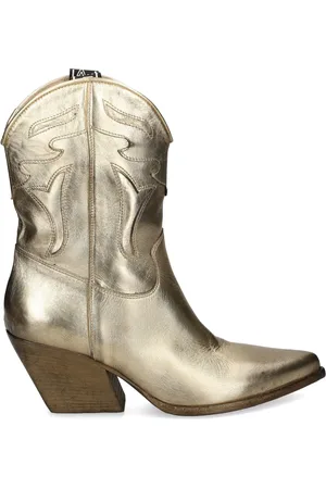 Elena Iachi 70mm metallic leather cowboy boots