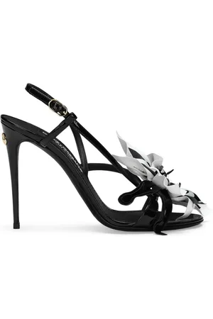 Dolce & Gabbana Floral-appliqu?? leather stiletto sandals