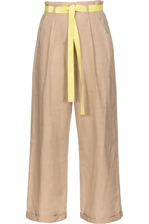 Pinko High-waisted belted wide-leg trousers