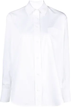 Victoria Beckham Logo-embroidered organic cotton shirt
