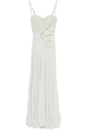 Elisabetta Franchi Floral-embroidery lurex gown