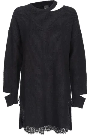 Pinko Lace-trim cut-out knitted dress