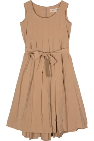 BLANCA Sleeveless pleated midi dress