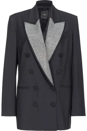Pinko Crystal-embellished double-breasted blazer