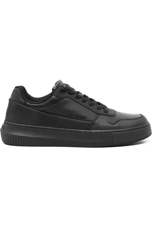 Calvin Klein Logo-debossed leather sneakers