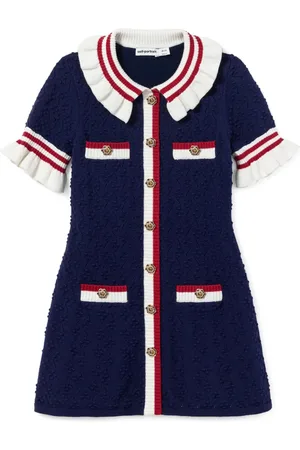 Self-Portrait Stripe-trim dress