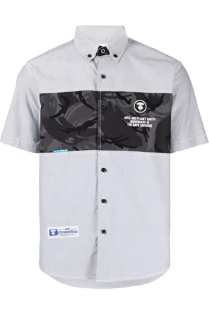 A Bathing Ape Camouflage-print logo-patch shirt