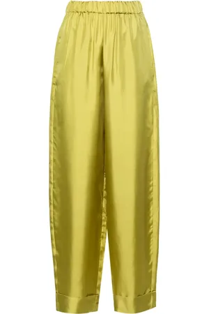 BLANCA High-waist silk palazzo trousers