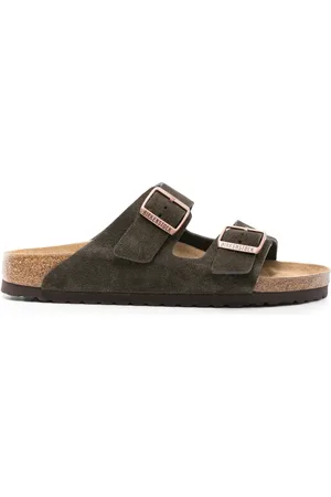 Birkenstock Arizona buckled suede sandals