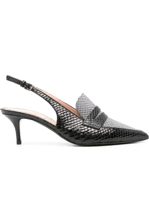 Alberta Ferretti 55mm python-print slingback pumps