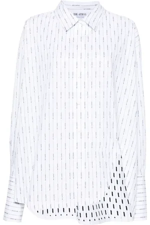 The Attico Asymmetric striped shirt