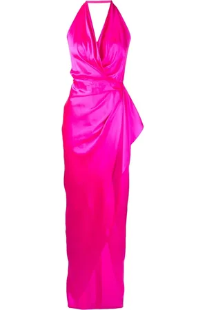Michelle Mason Gathered-detail backless gown