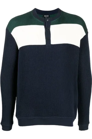 Giorgio Armani Ribbed-knit polo jumper