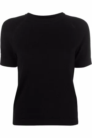 Barrie Short-sleeve cashmere top