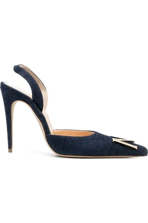 MAGDA BUTRYM Denim pointed-toe slingback 110mm pumps