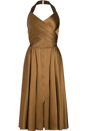 Patou Halterneck satin midi dress