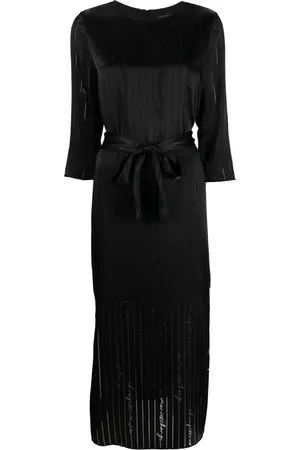 Armani Exchange Logo-embroidered satin midi dress