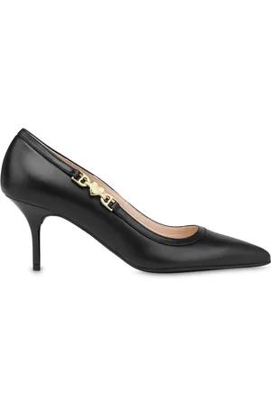 Moschino Logo-plaque leather pumps
