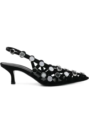 The Attico 50mm Grid slingback pumps