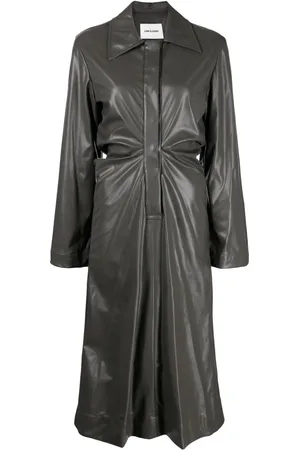Low Classic Ruched faux-leather shirt dress