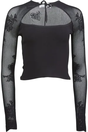 FLEUR DU MAL Pointelle-knit decollette top