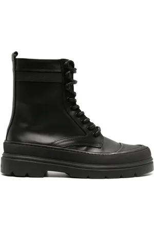 Calvin Klein Logo-debossed leather ankle boots