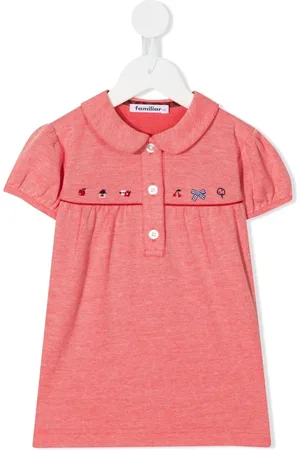 Familiar Embroidered-pattern detail polo shirt
