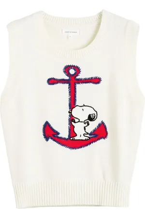 Chinti & Parker Snoopy-intarsia top