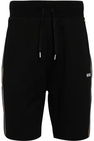 HUGO BOSS Side-stripe logo-embroidered track shorts