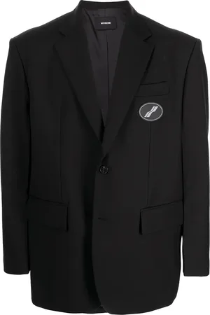 We11 Done Oversized suit logo-patch blazer