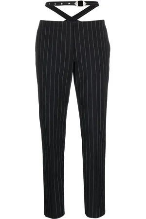 The Attico Cut-out pinstriped tailored trousers