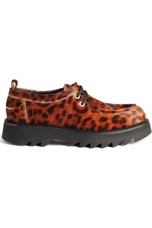 Ami Leopard-print lace-up platform shoes