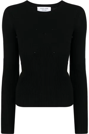 Marine Serre Ribbed-knit long-sleeved top
