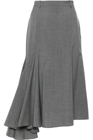 Viktor & Rolf Godet-detail wool asymmetric skirt
