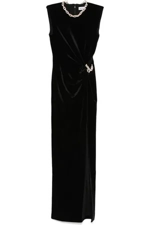 Self-Portrait Embellished velvet maxi dress