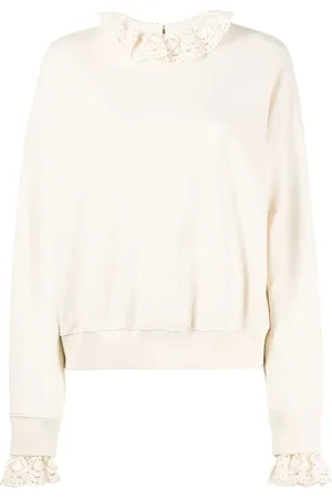 GOEN.J Crochet-trim crew-neck sweatshirt