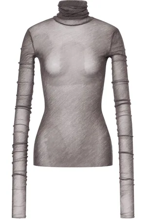 Serafini High-neck semi-sheer T-shirt