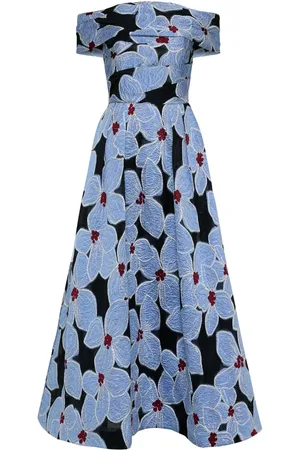 Rebecca Vallance Georgina floral-embroidered midi dress