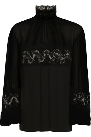 Dolce & Gabbana Lace-embellished high-neck blouse