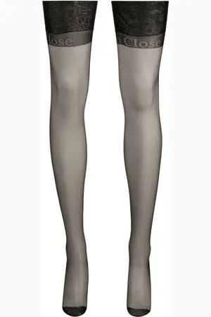 MAISON CLOSE Logo-intarsia semi-sheer stockings