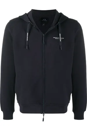 Armani Exchange Logo print zipped hoodie