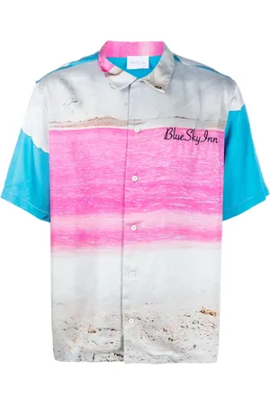 BLUE SKY INN Abstract-pattern short-sleeve shirt