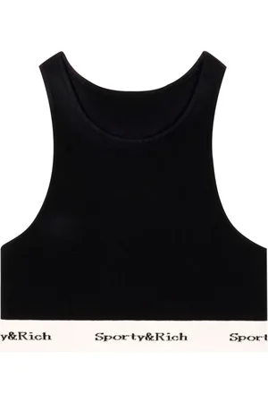 Sporty & Rich Serif Logo cropped tank top