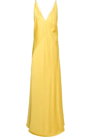 Lethicia Bronstein Satin-finish V-neck dress